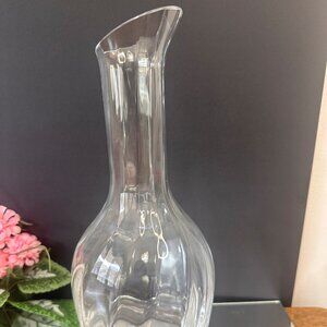 Wedgwood Devon Collection Glass Carafe Vintage Crystal Pitcher 40 oz Clear Rib‎